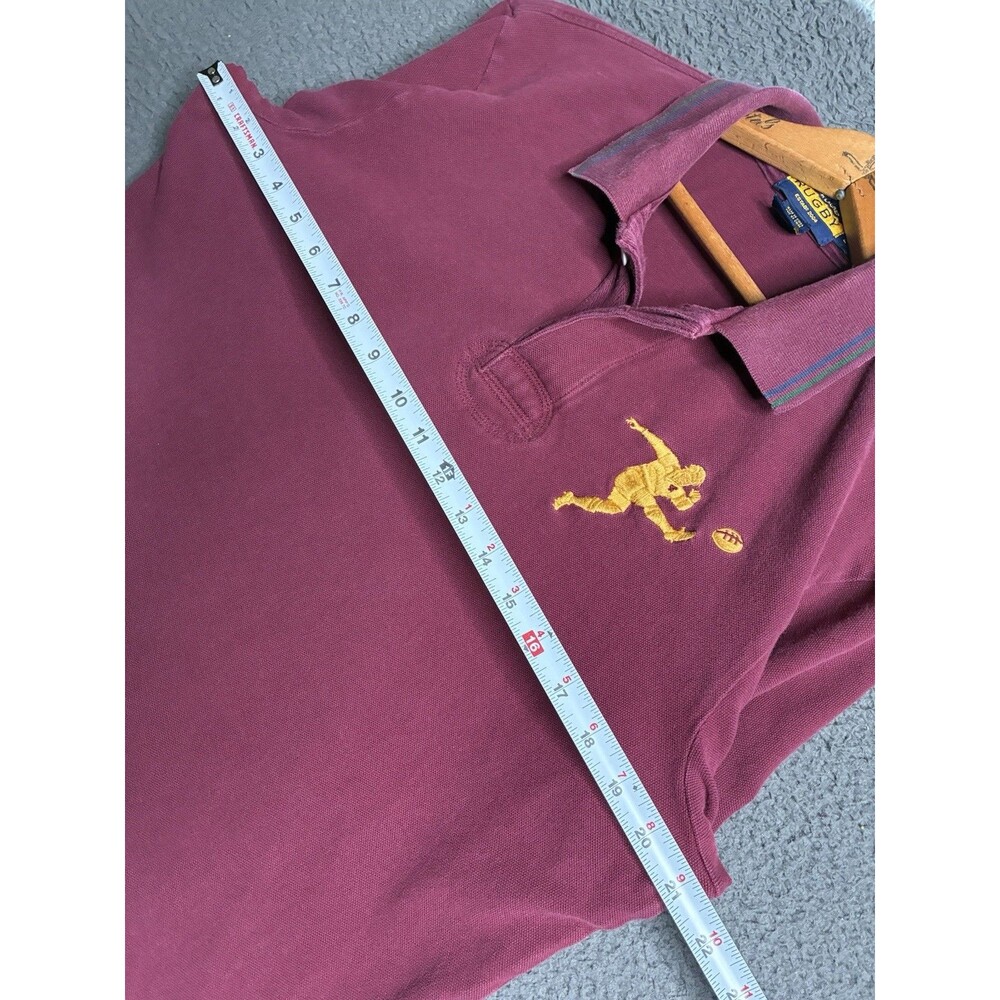 Ralph Lauren Rugby Logo 2004 Men’s Maroon Polo Shirt Size Large Old Money - Picture 13 of 16